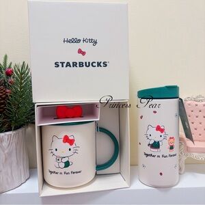 NWT! Starbucks 2025  x Hello Kitty Mug 16 oz and tumbler
